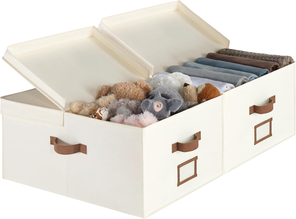 Beige Storage Bin — Ivory White