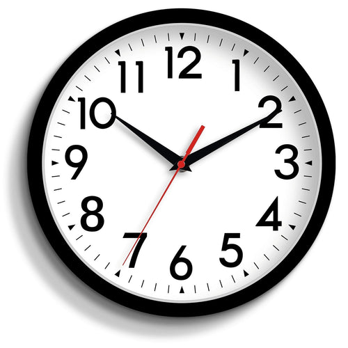 Battery Operated Black Wall Clock — 14"