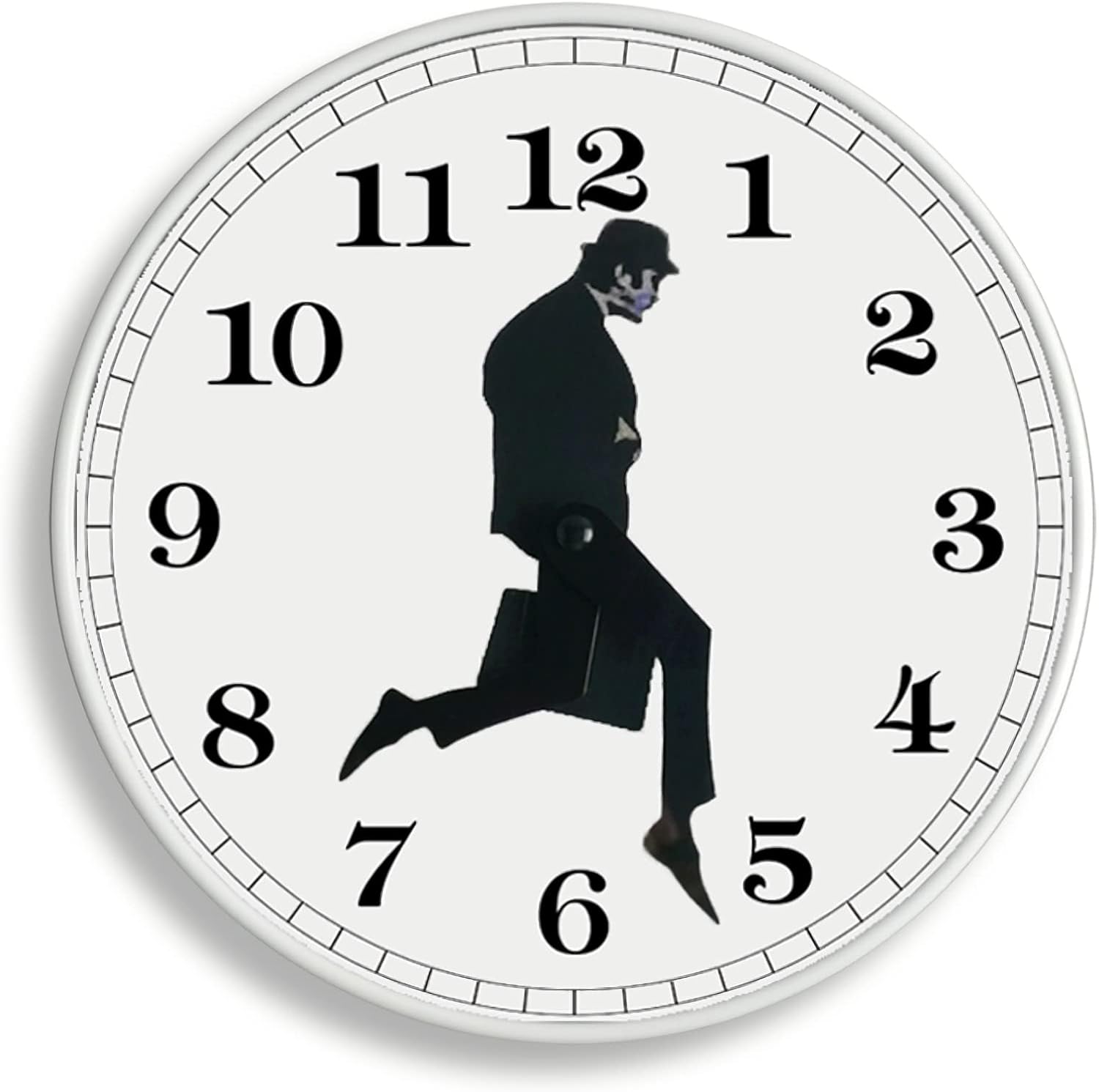 Black Wall Clock — White-2