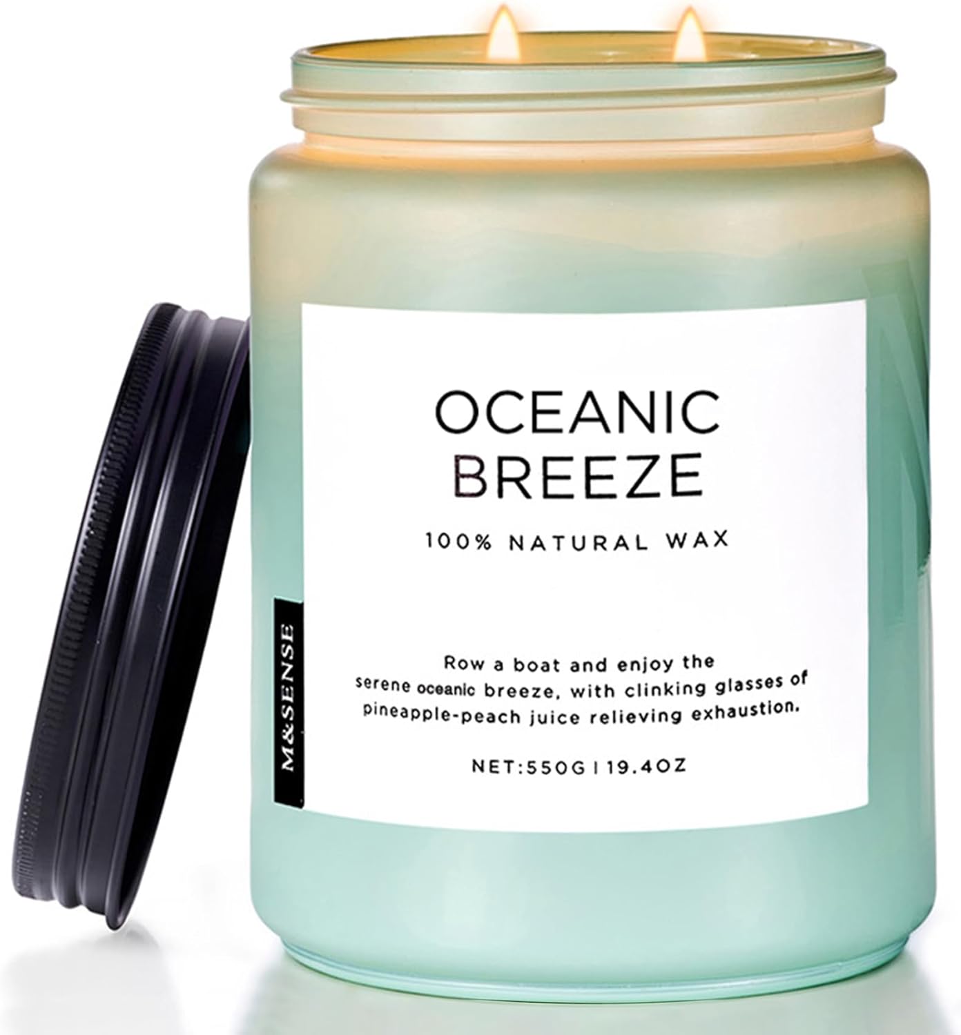 Scented Beige Soy Candle — Oceanic Breeze