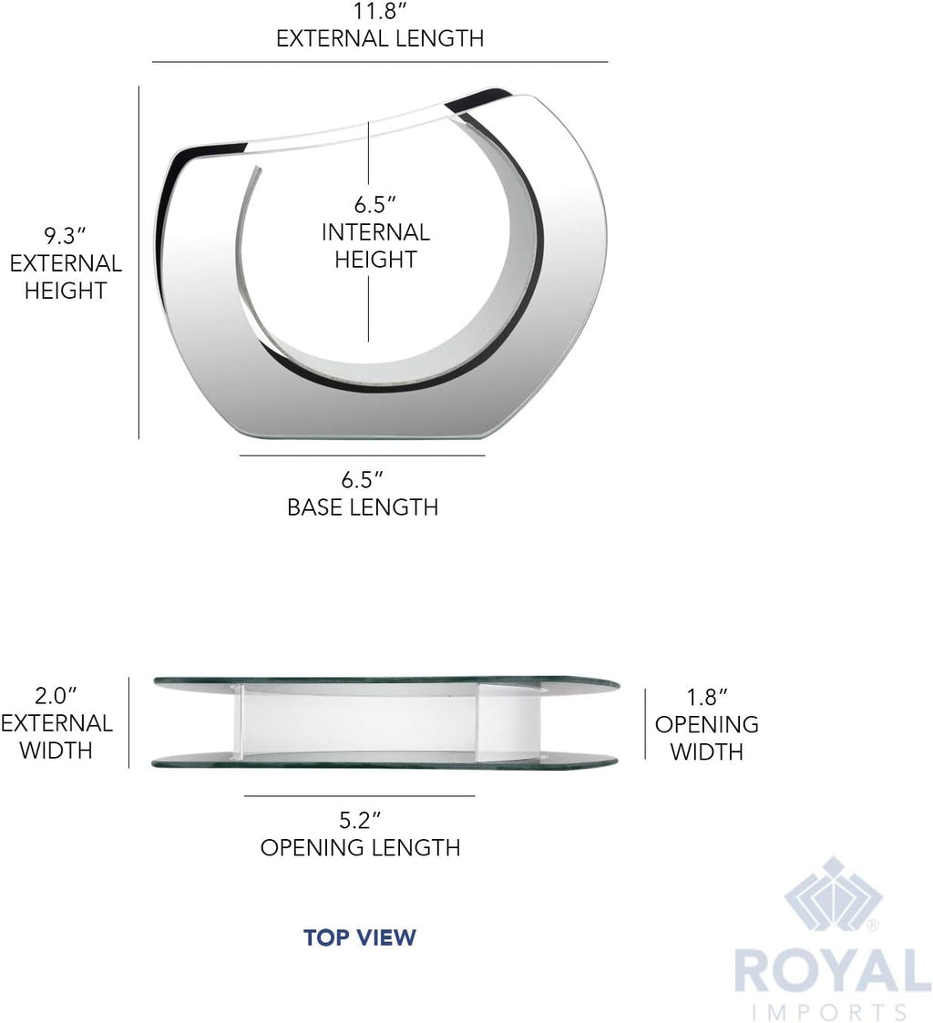 Round Modern Glass Mirror — 9.25" - View 5
