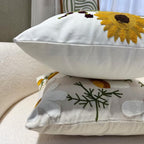 Embroidered Boho Beige Throw Pillow Cover — 18" - View 5
