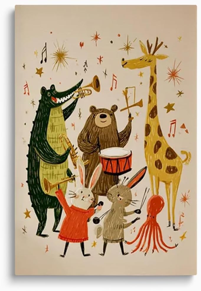 Framed Black Wall Decor — 16" — 02 Animal Band