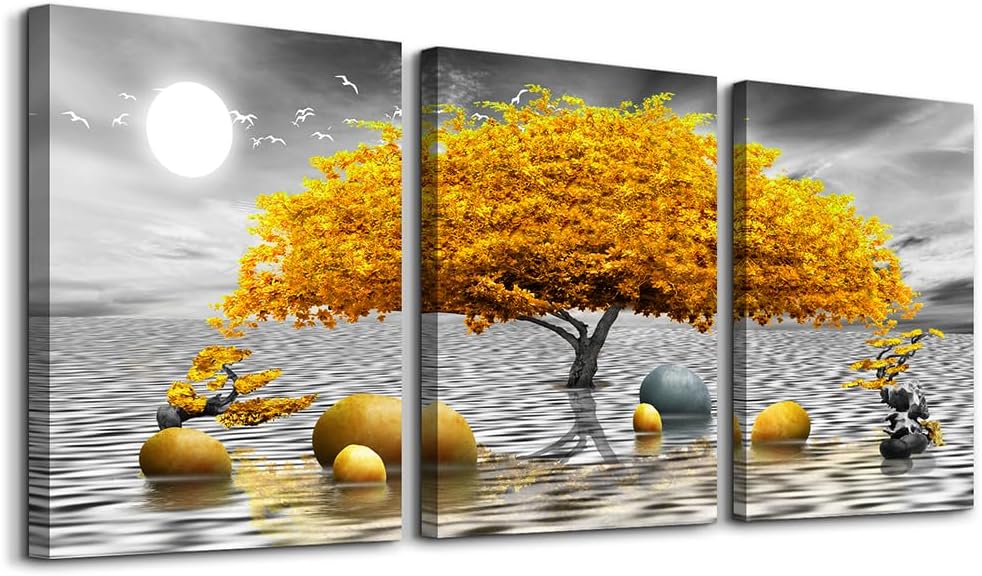 Framed Modern Beige Wall Art — 12" — 12 x 16 in (3 Piece)