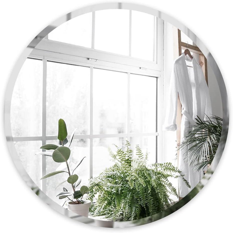 Beveled Glass Wall Mirror — 0.6" — 21.7"L x 21.7"W