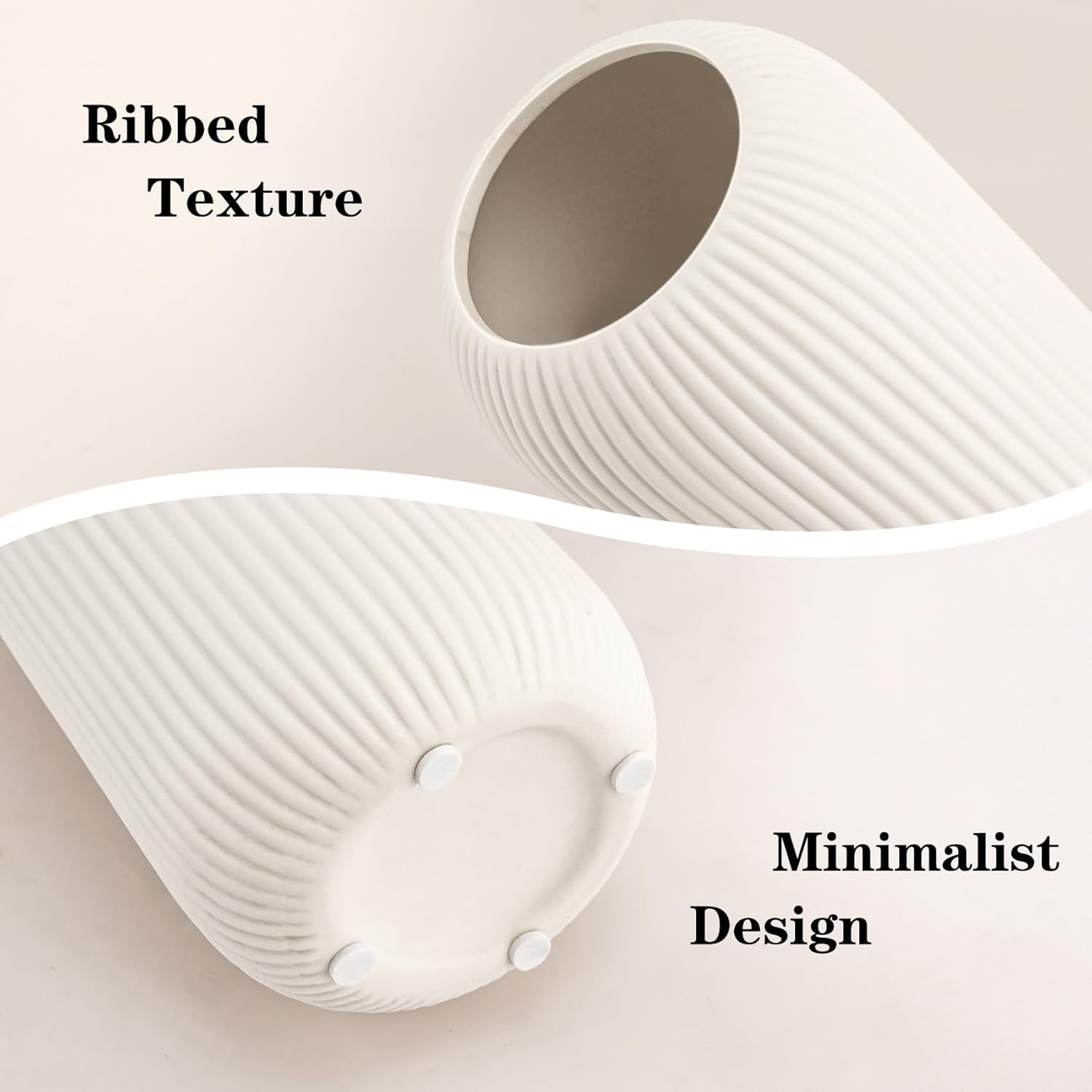 Farmhouse Beige Flower Vase - View 4