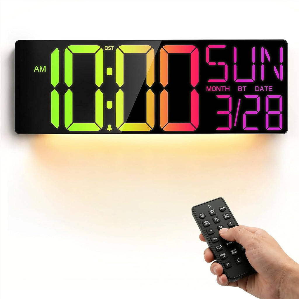 RGB Black Wall Clock — 18" — Black