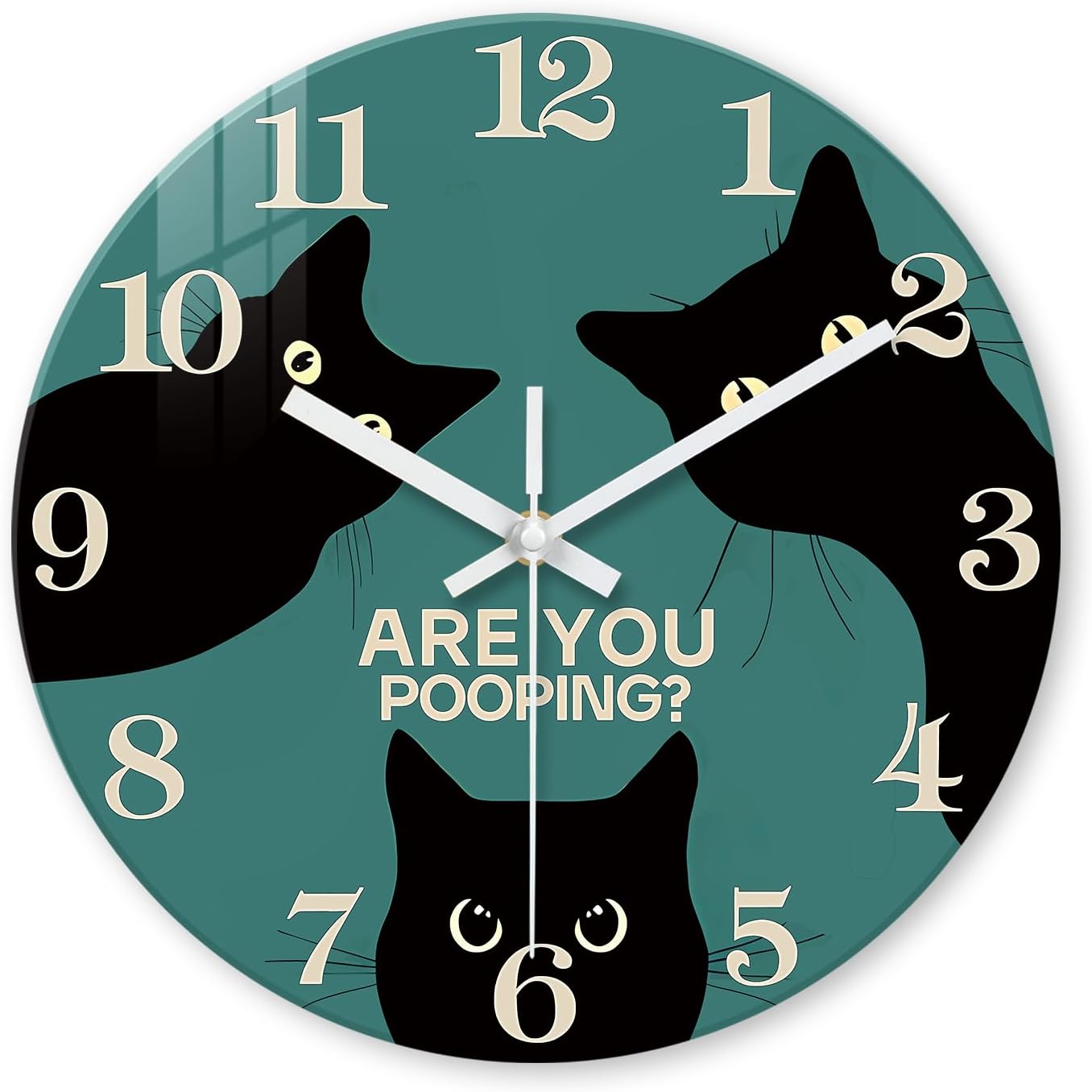 Battery Operated Farmhouse Black Wall Clock — 12" — 12 Inch