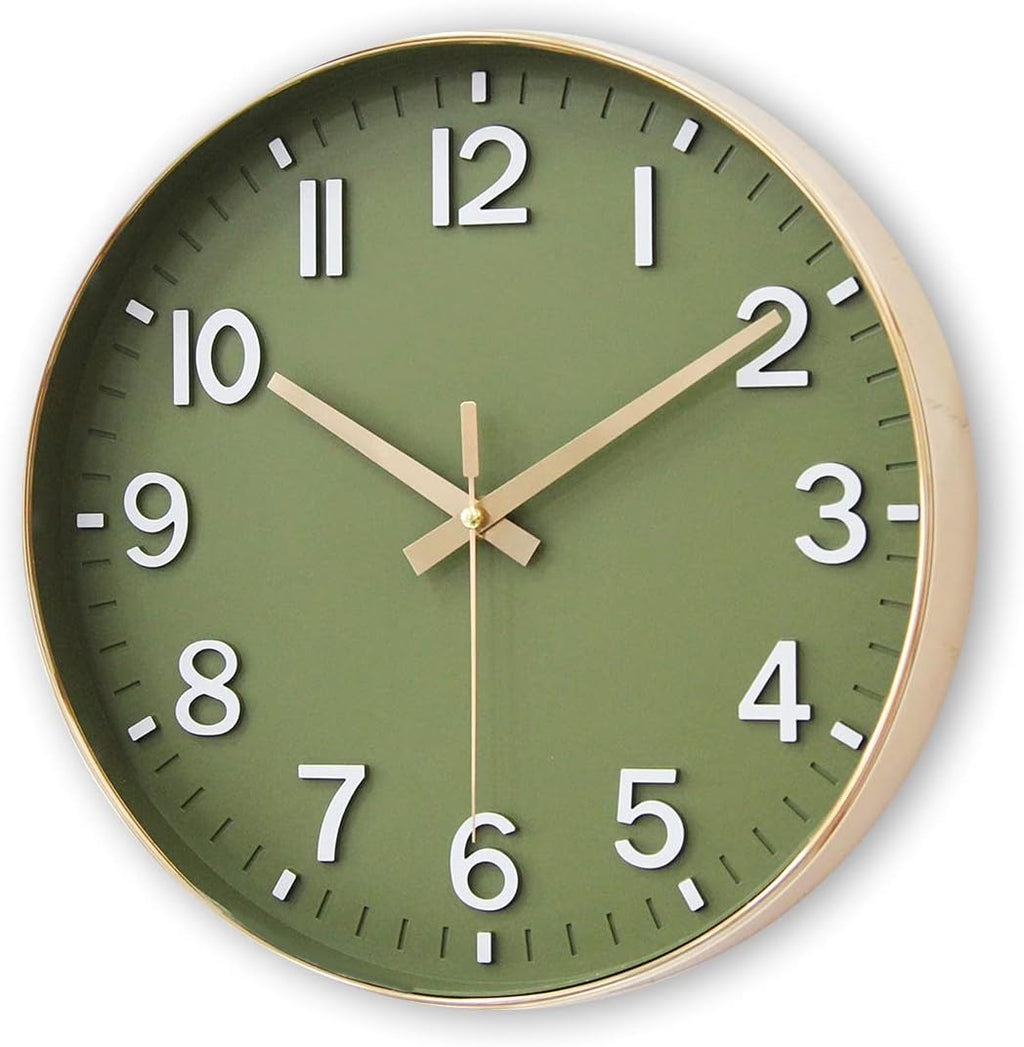 Battery Operated Luxe Black Wall Clock — 12" - View 3