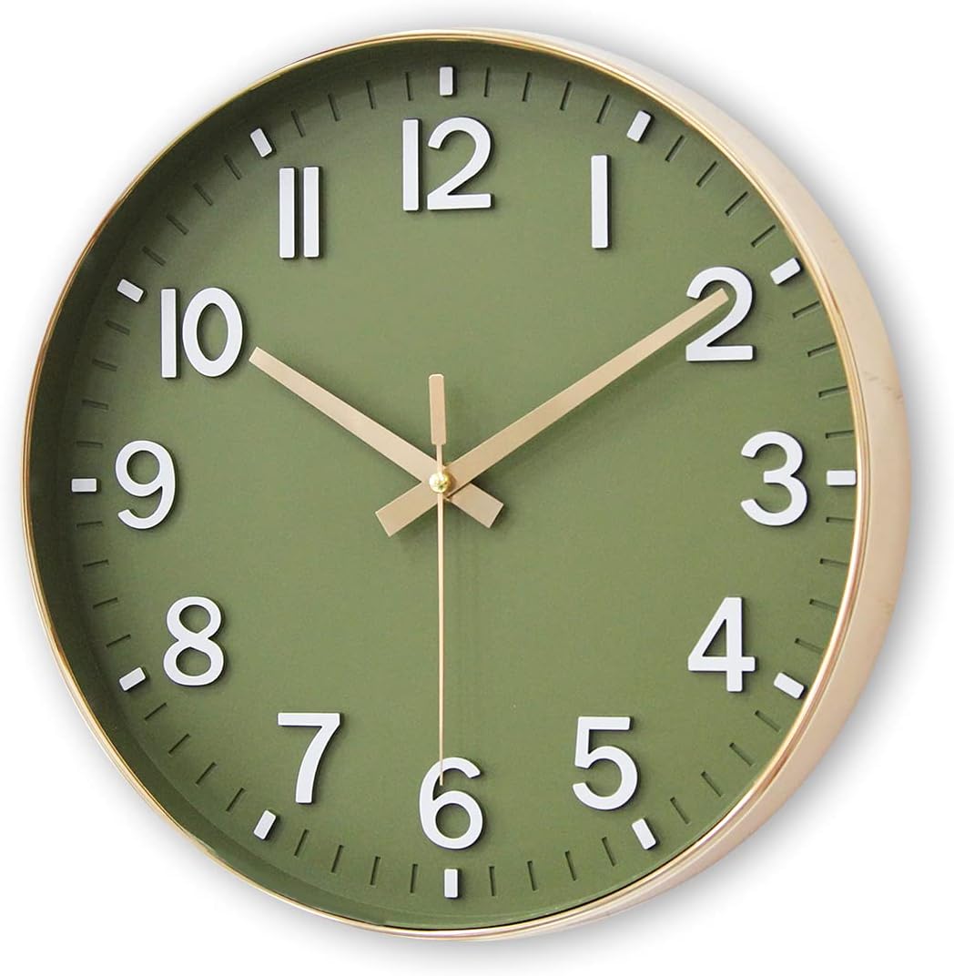 Battery Operated Luxe Black Wall Clock — 12" - View 3