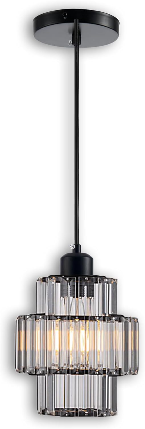 Adjustable Modern Beige Pendant Light — 6.6" — Obsidian