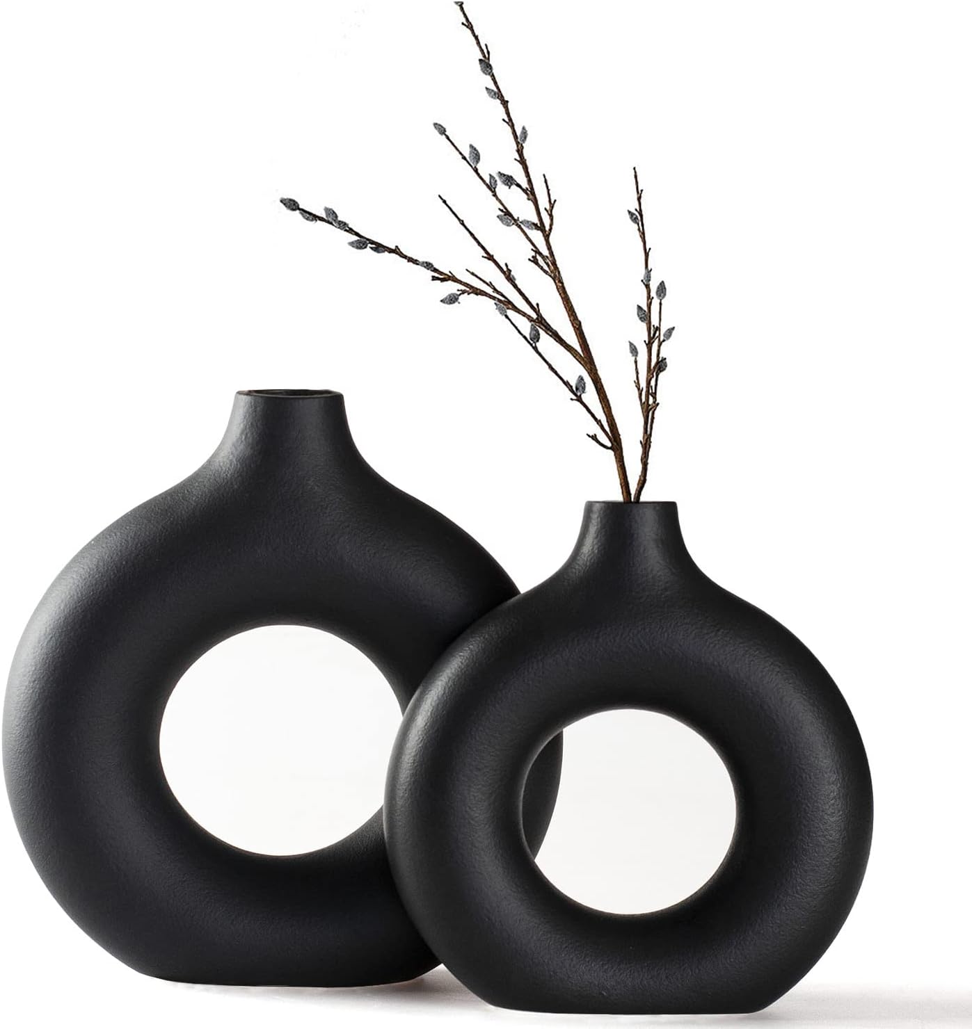 Boho Black Vase — 2-Piece Set