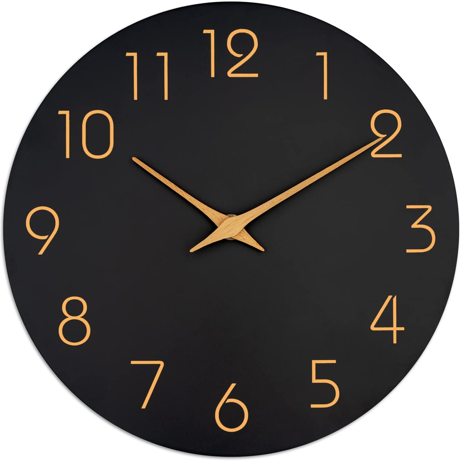 Battery Operated Luxe Black Wall Clock — 18" — 8 Inch