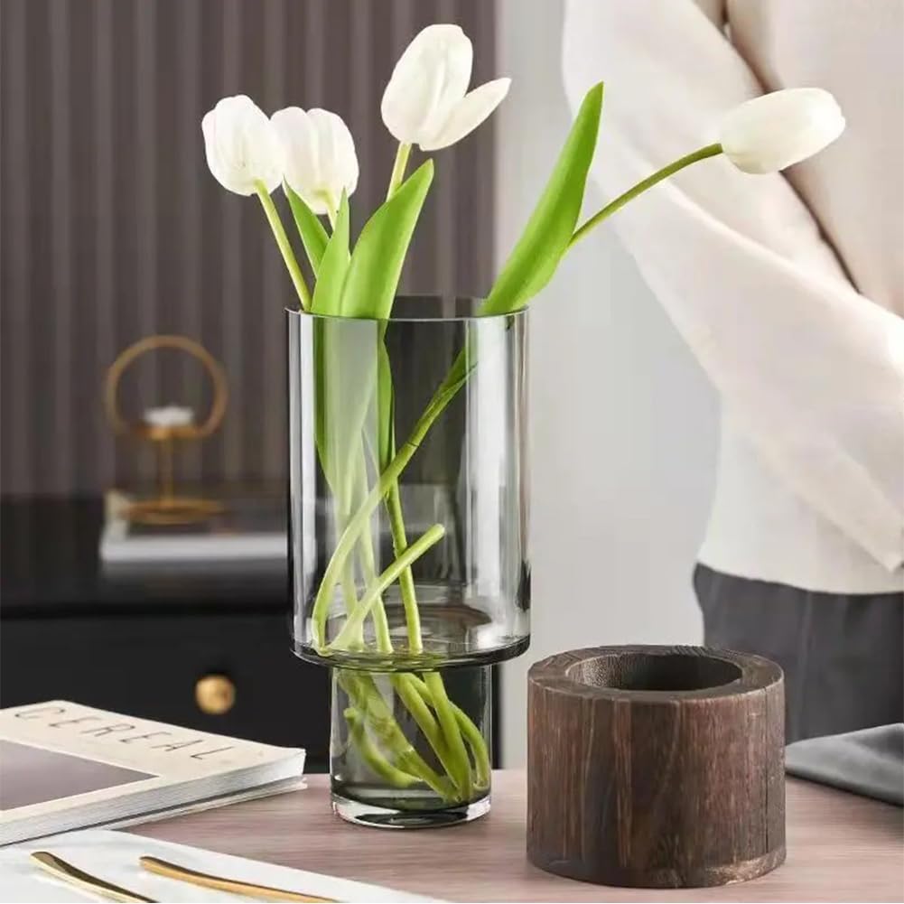 Boho Wood Flower Vase — 10" - View 4