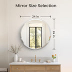 Beveled Beige Wall Mirror — 24" - View 3