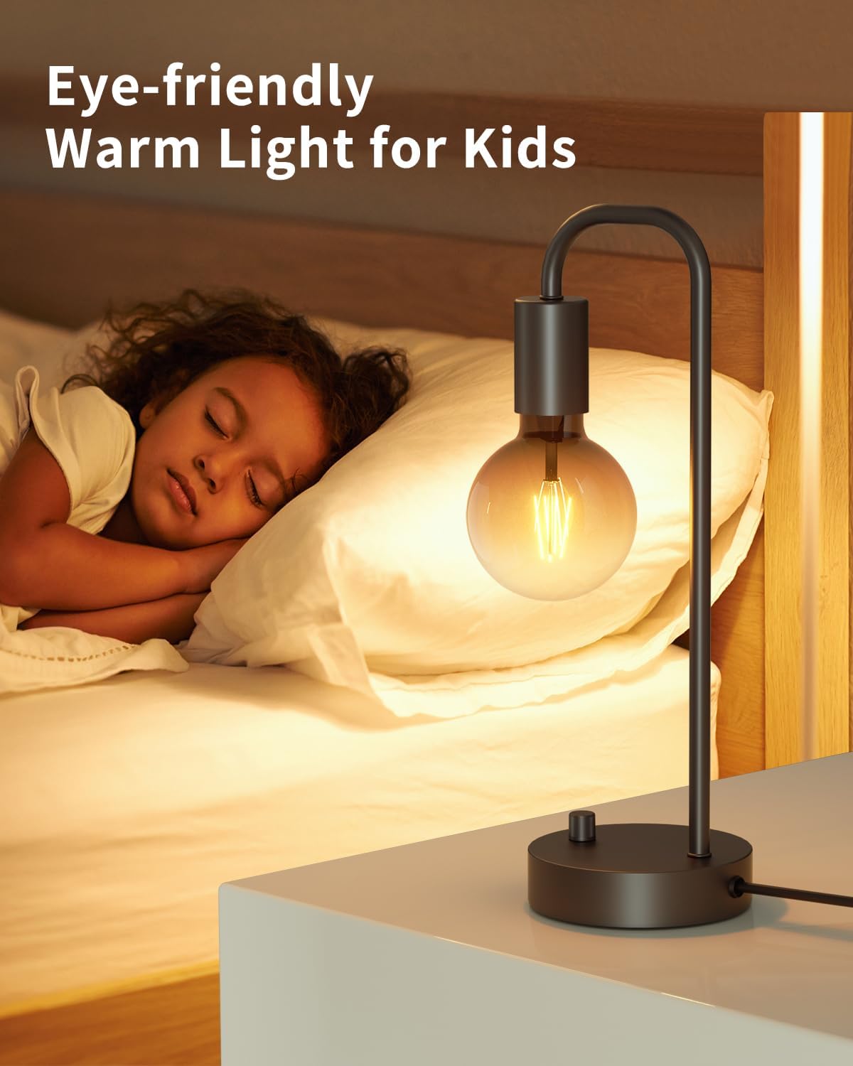 Dimmable Modern Black Bedside Lamp - View 4