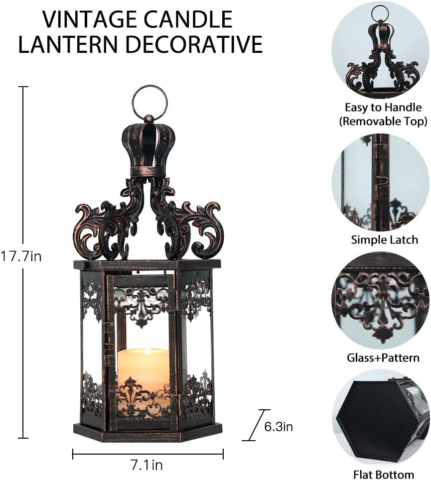 Vintage Metal Candle — 17.7" - View 5
