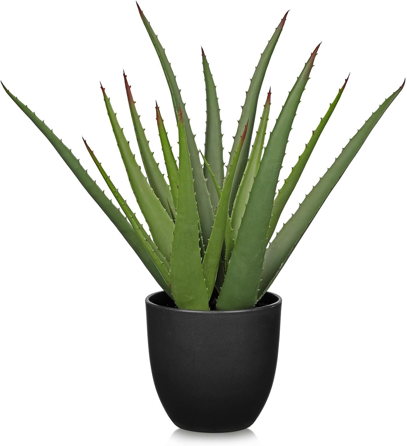 Black Faux Succulent — 13" — Black-16.7"