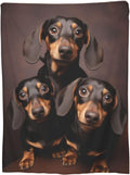 Black Throw Pillow — 80" — Dachshund