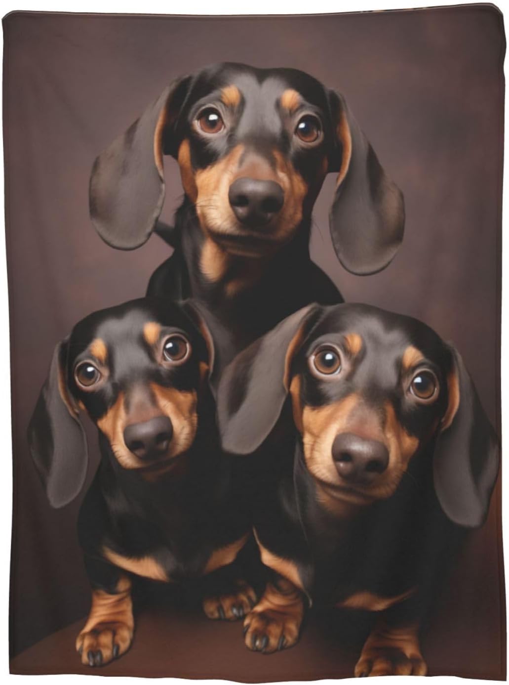 Black Throw Pillow — 80" — Dachshund
