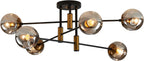 Vintage Farmhouse Black Chandelier — 6-Light - View 9