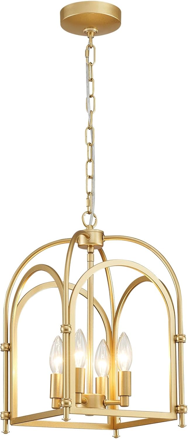 Farmhouse Black Chandelier — 4-Light — AJ-029-gold