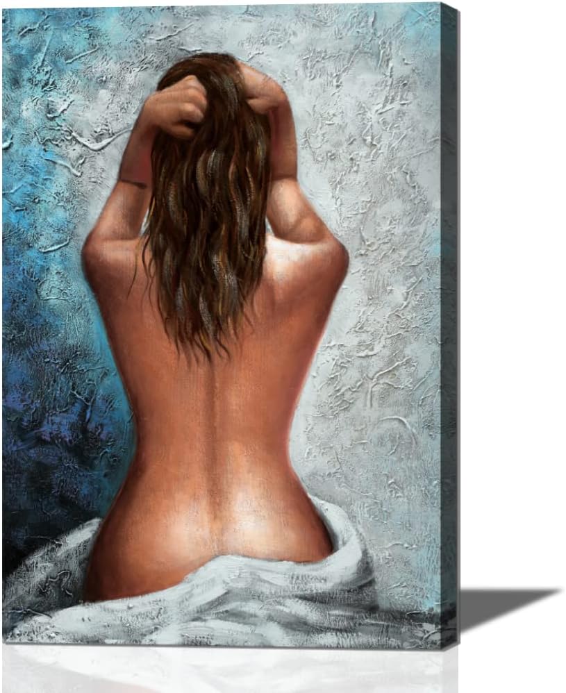 Modern Metal Framed Wall Art — 16" — Nude Woman-02