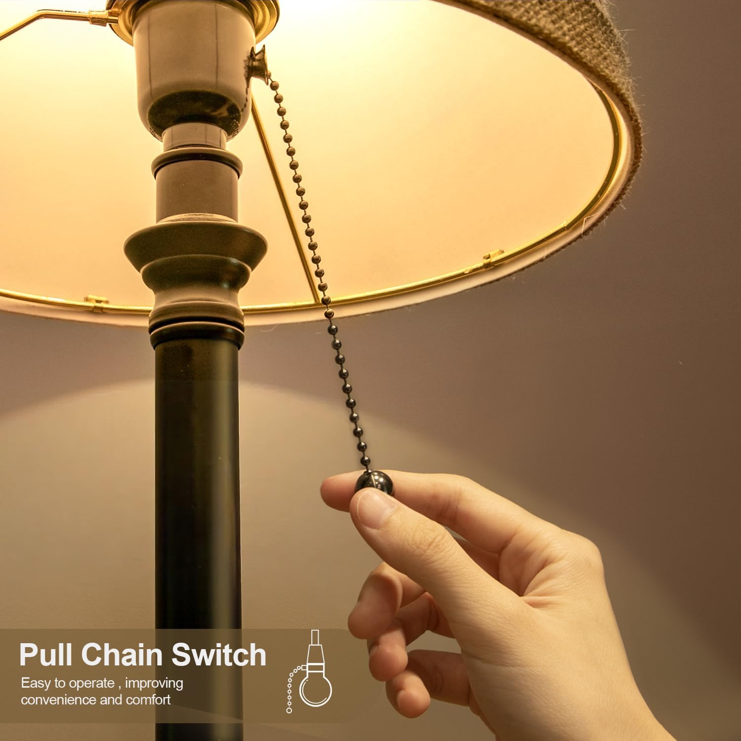 Black Bedside Lamp — 19.5" - View 4