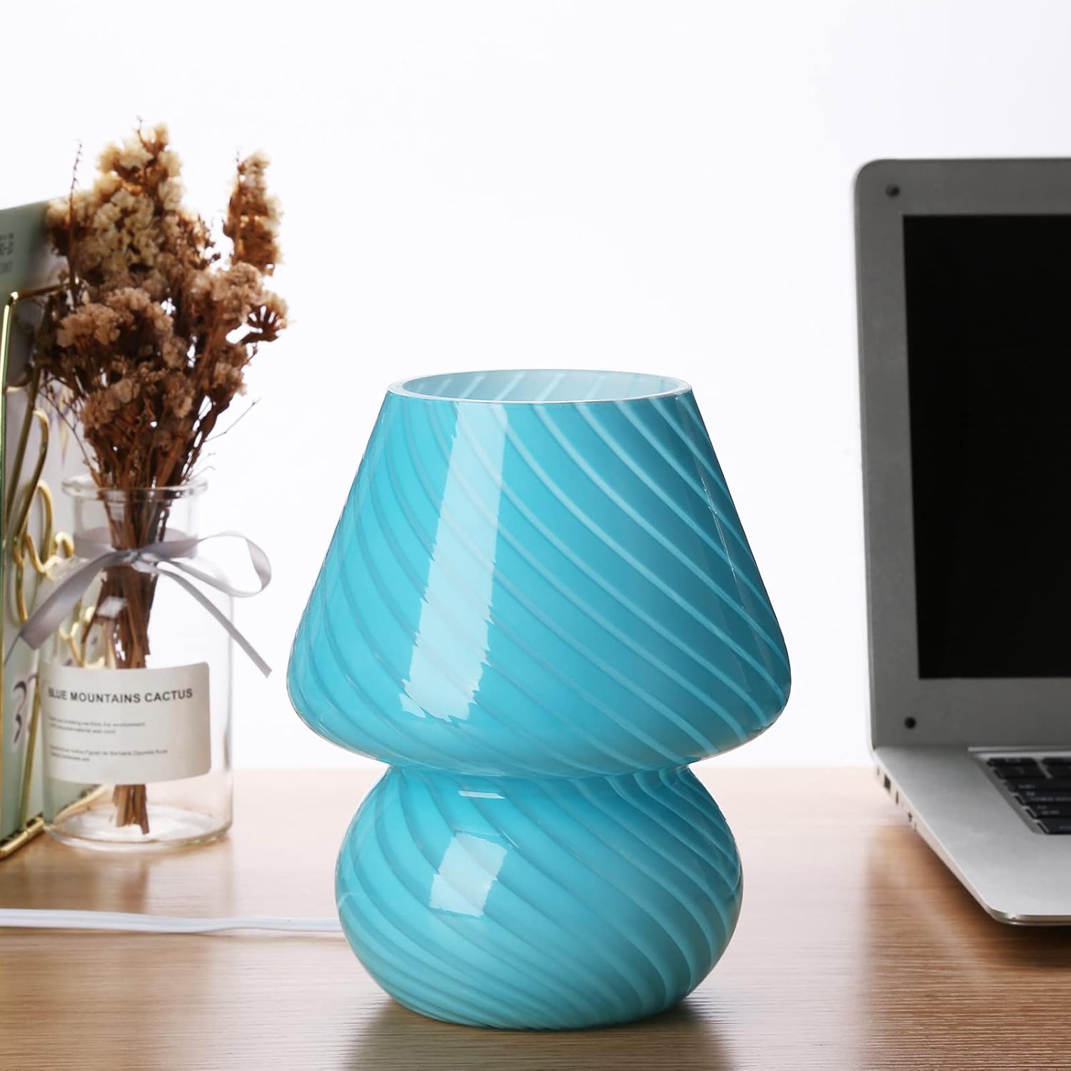 Vintage Blue Table Lamp — Stripe Blue