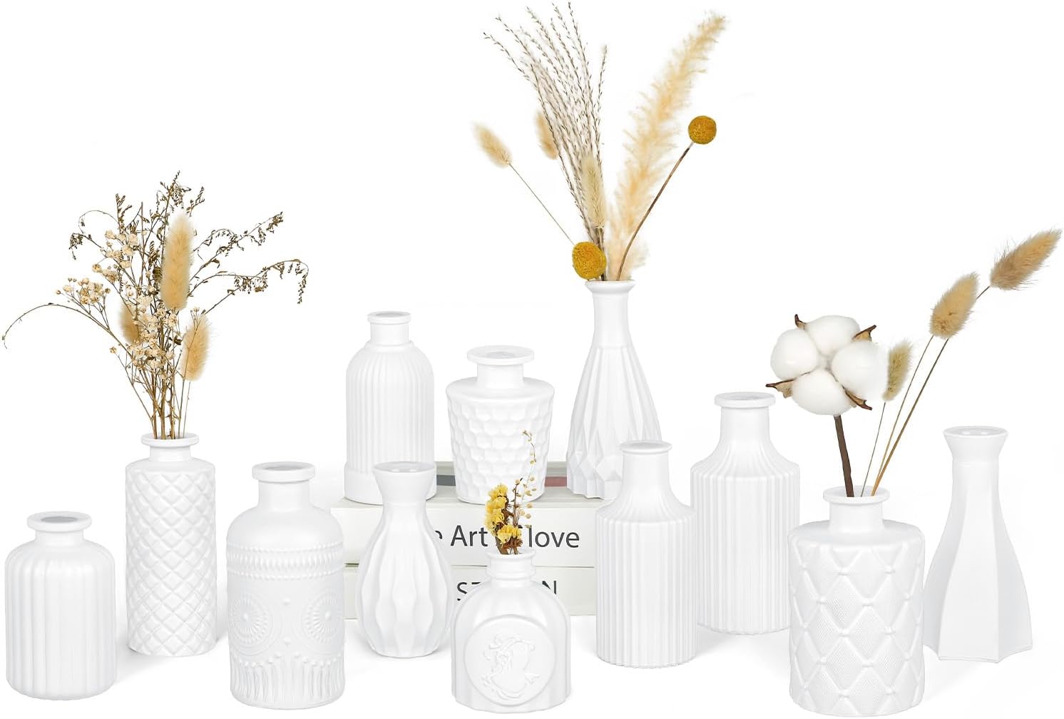 Black Vase — White-12pcs