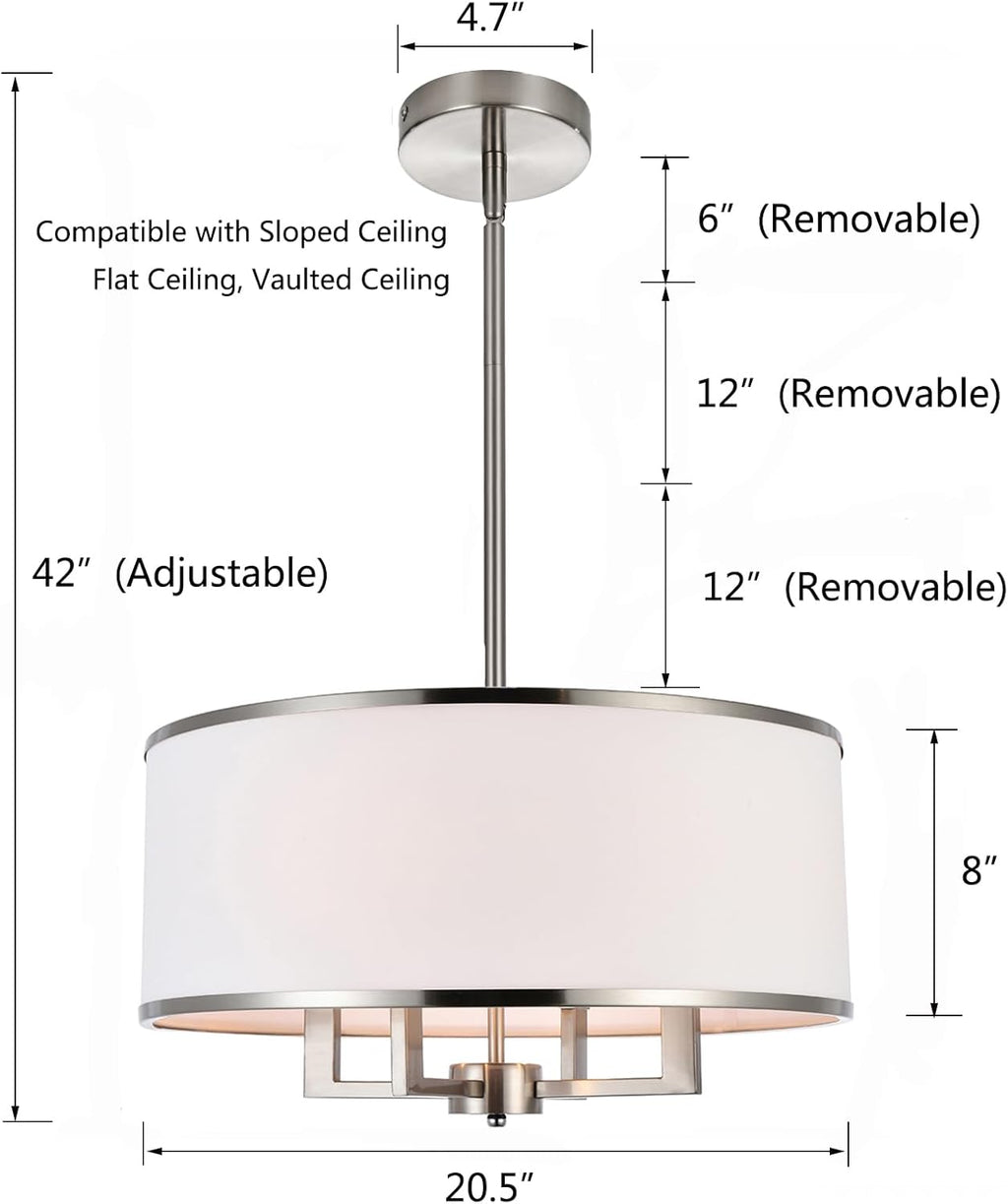 Metal Chandelier — 4-Light - View 2