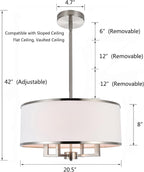 Metal Chandelier — 4-Light - View 2