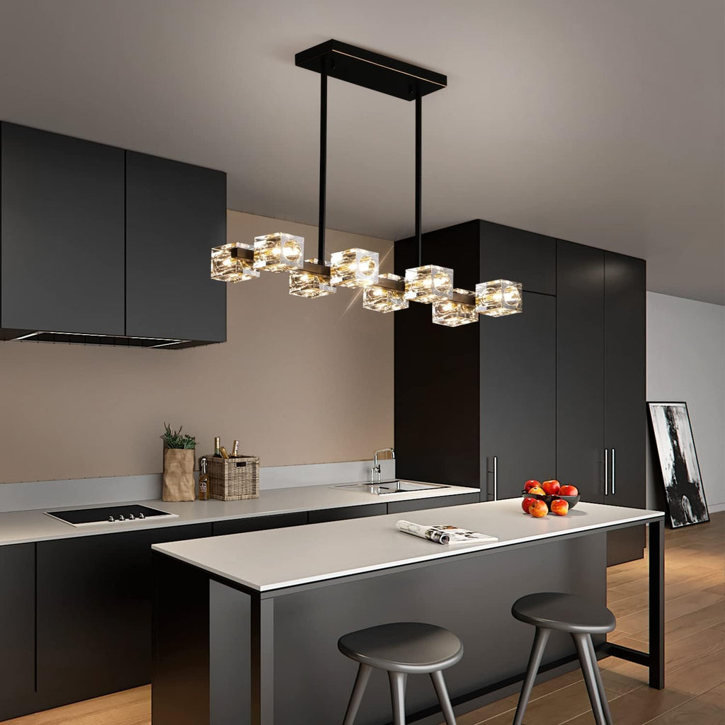 Adjustable Luxe Black Chandelier — 8-Light - View 3