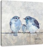 Framed Modern Blue Canvas Wall Art — 12" — Bluebird