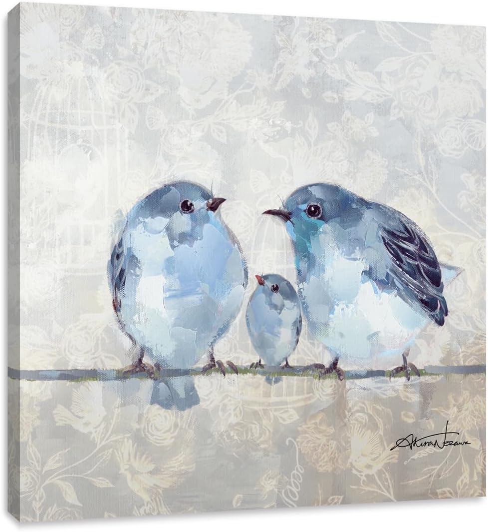 Framed Modern Blue Canvas Wall Art — 12"