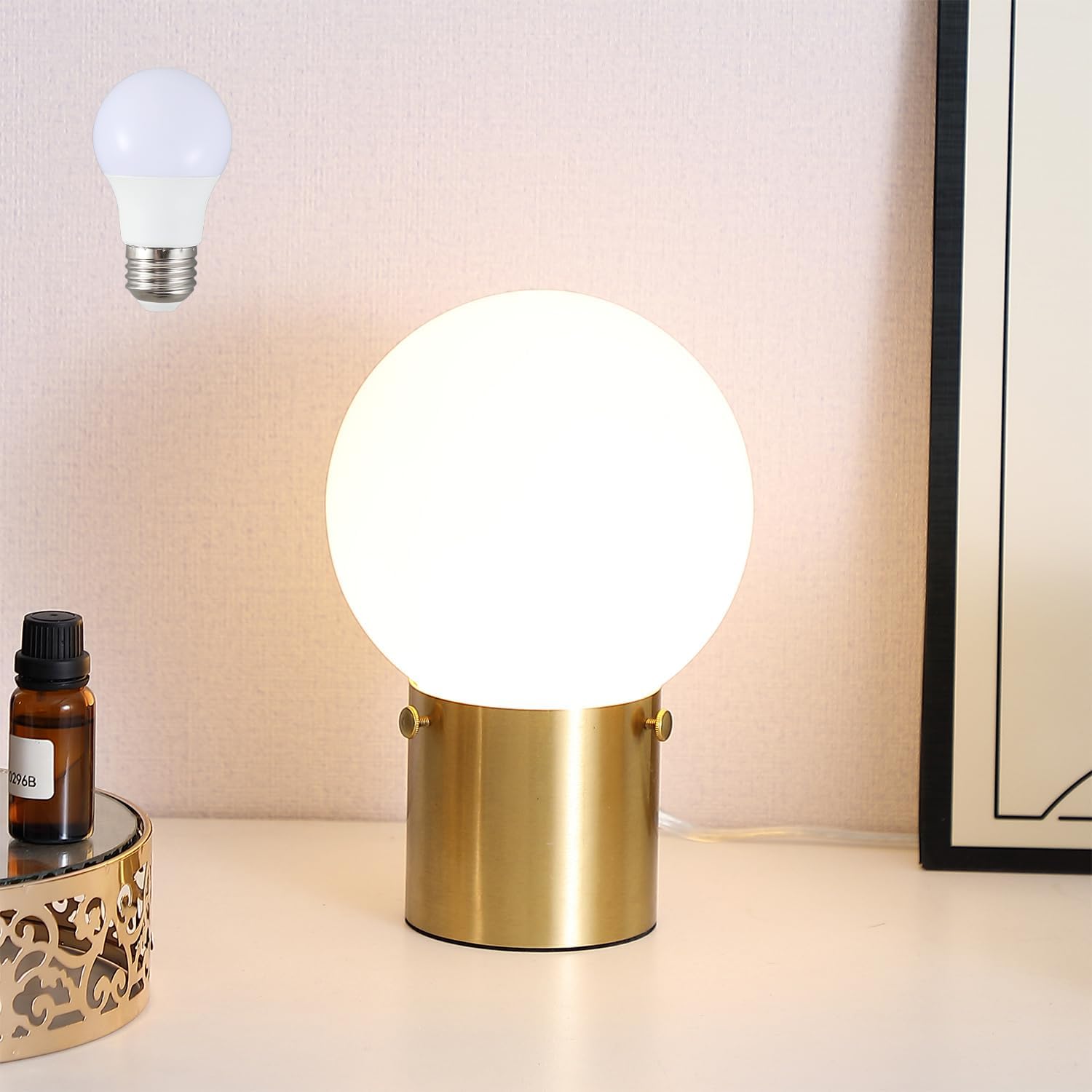 Luxe Black Bedside Lamp — Gold