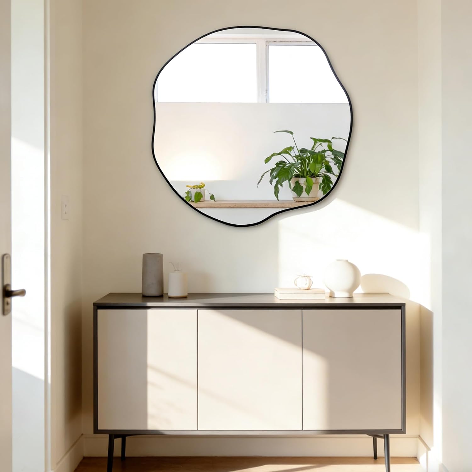 Black Wall Mirror — 35" — 25"L x 25"W