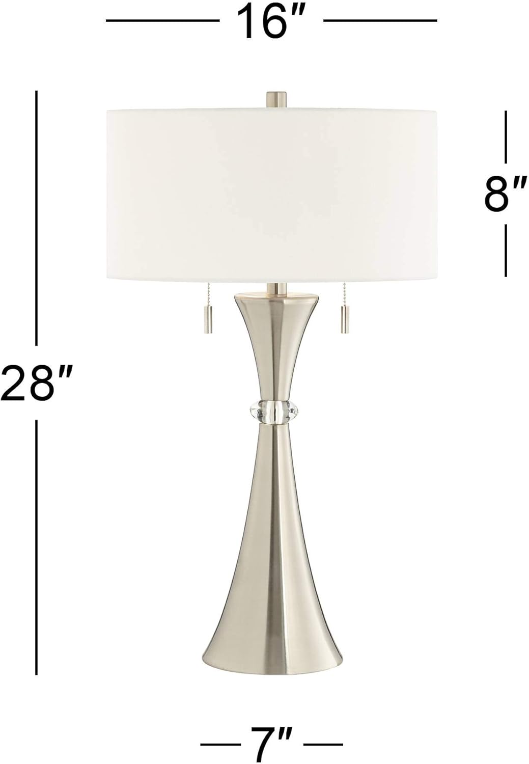 Modern Silver Table Lamp — 28" - View 4