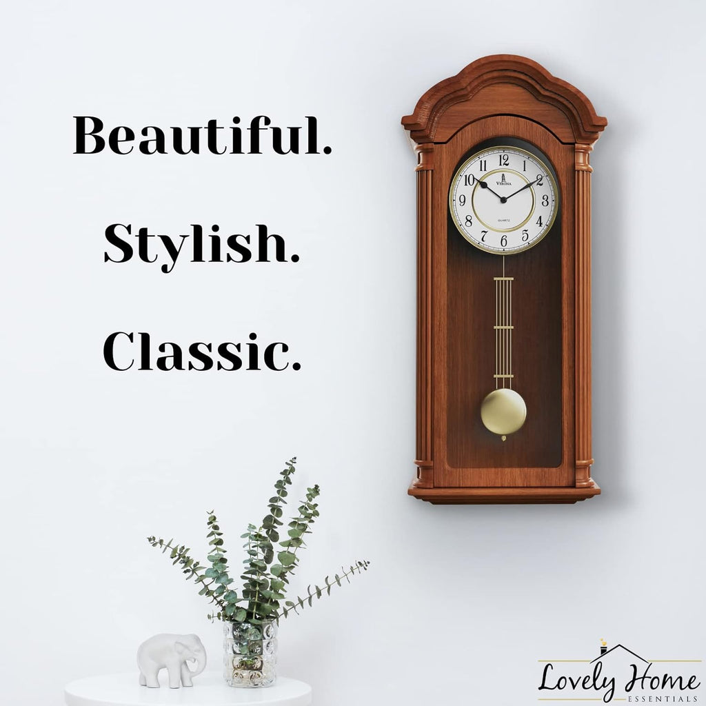 Battery Operated Wood Wall Clock — 26" - View 2