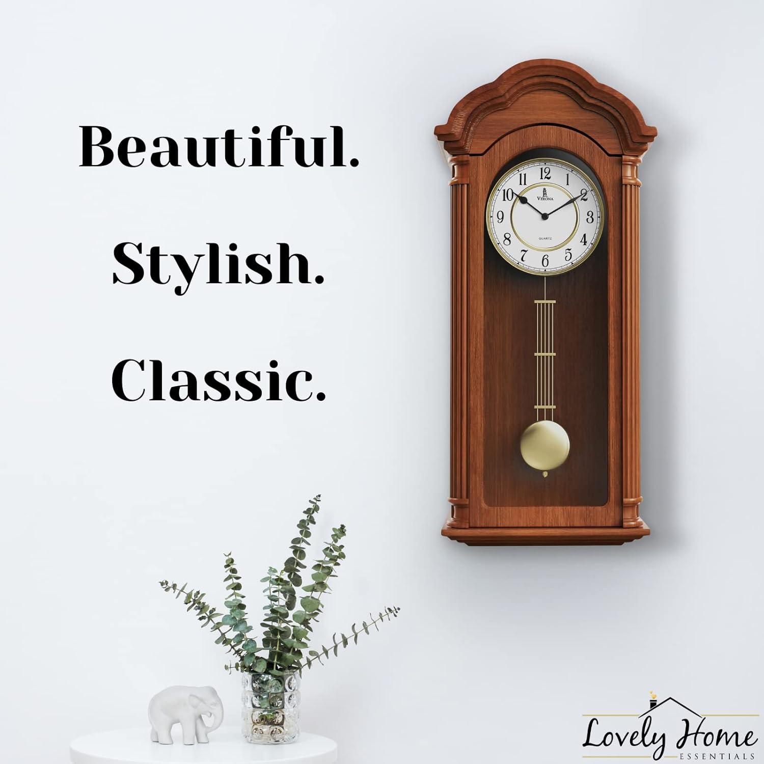 Battery Operated Wood Wall Clock — 26" - View 2