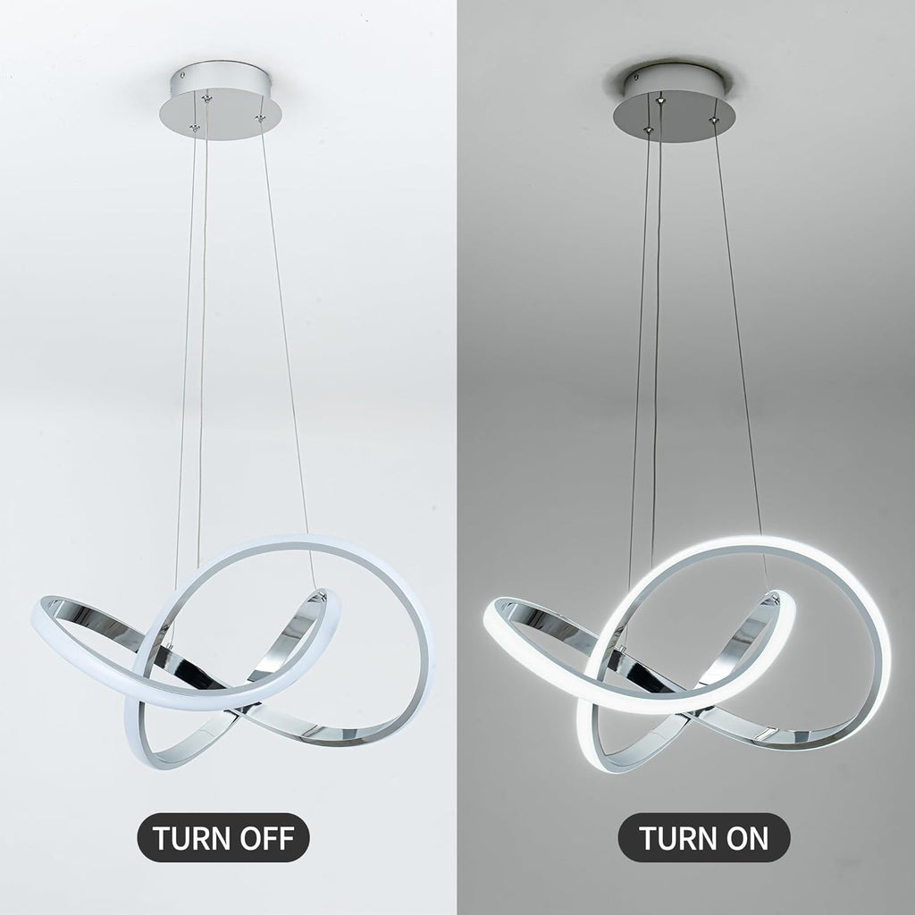 Dimmable Modern Black Chandelier — 7" - View 6