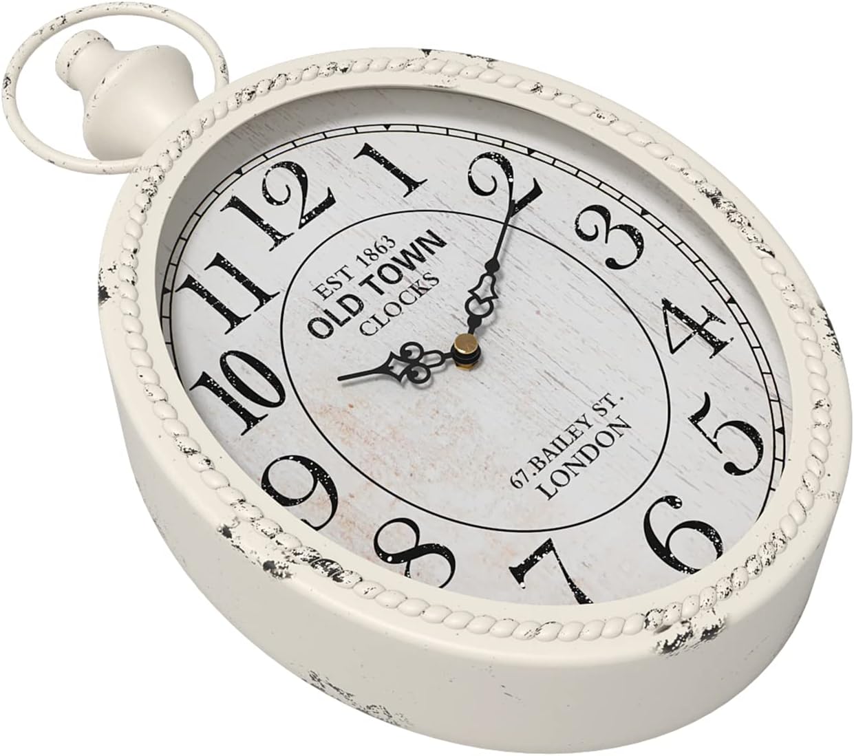 Battery Operated Farmhouse Black Wall Clock — 11.2" - View 3