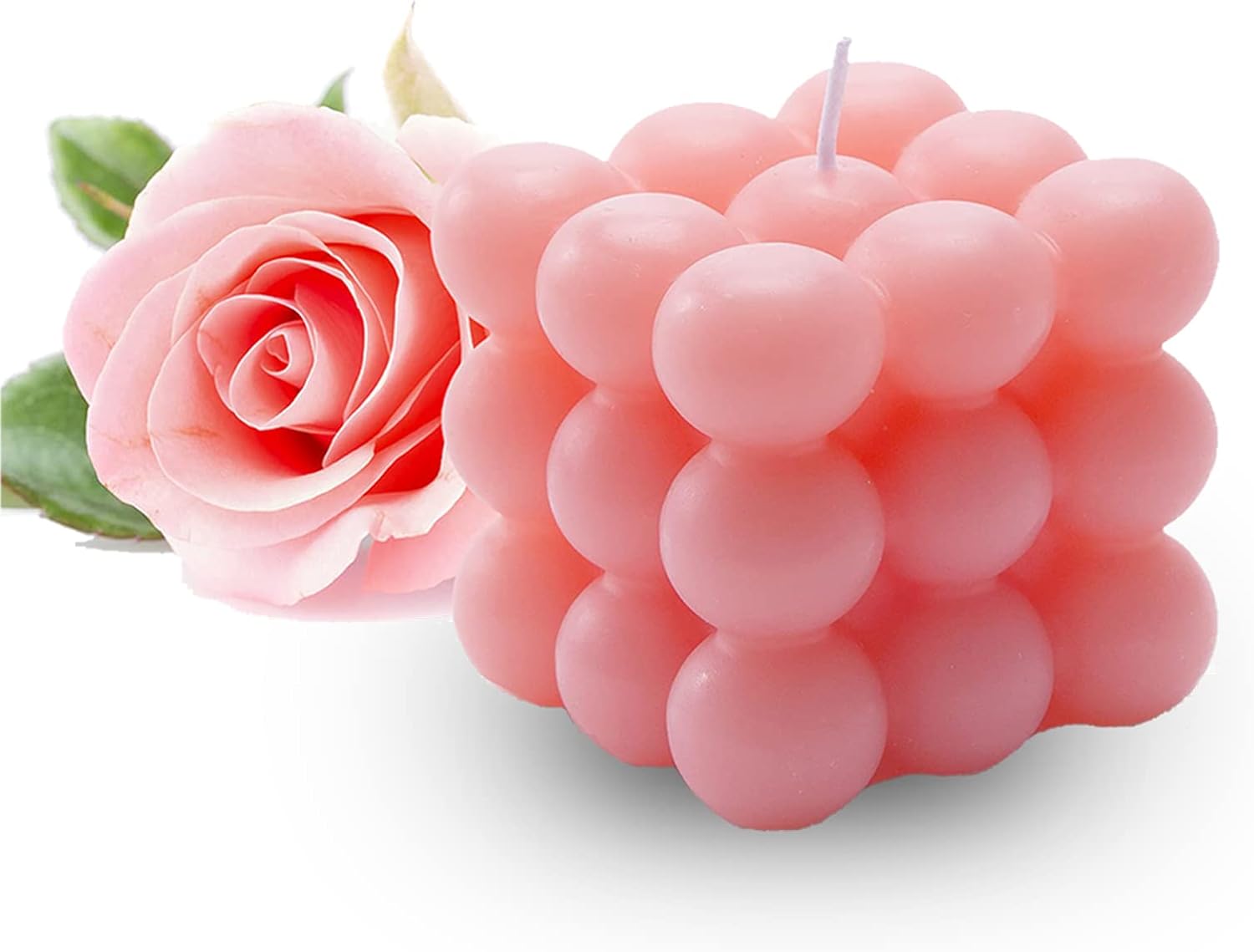 Scented Blue Candle Set — Pink