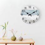 Battery Operated Farmhouse Blue Wall Clock — 8" - View 8
