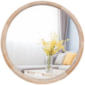 Farmhouse Wood Round Mirror — 30"