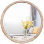 Farmhouse Wood Round Mirror — 30"