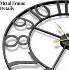 Battery-Operated Modern Black Wall Clock — 30" - View 4