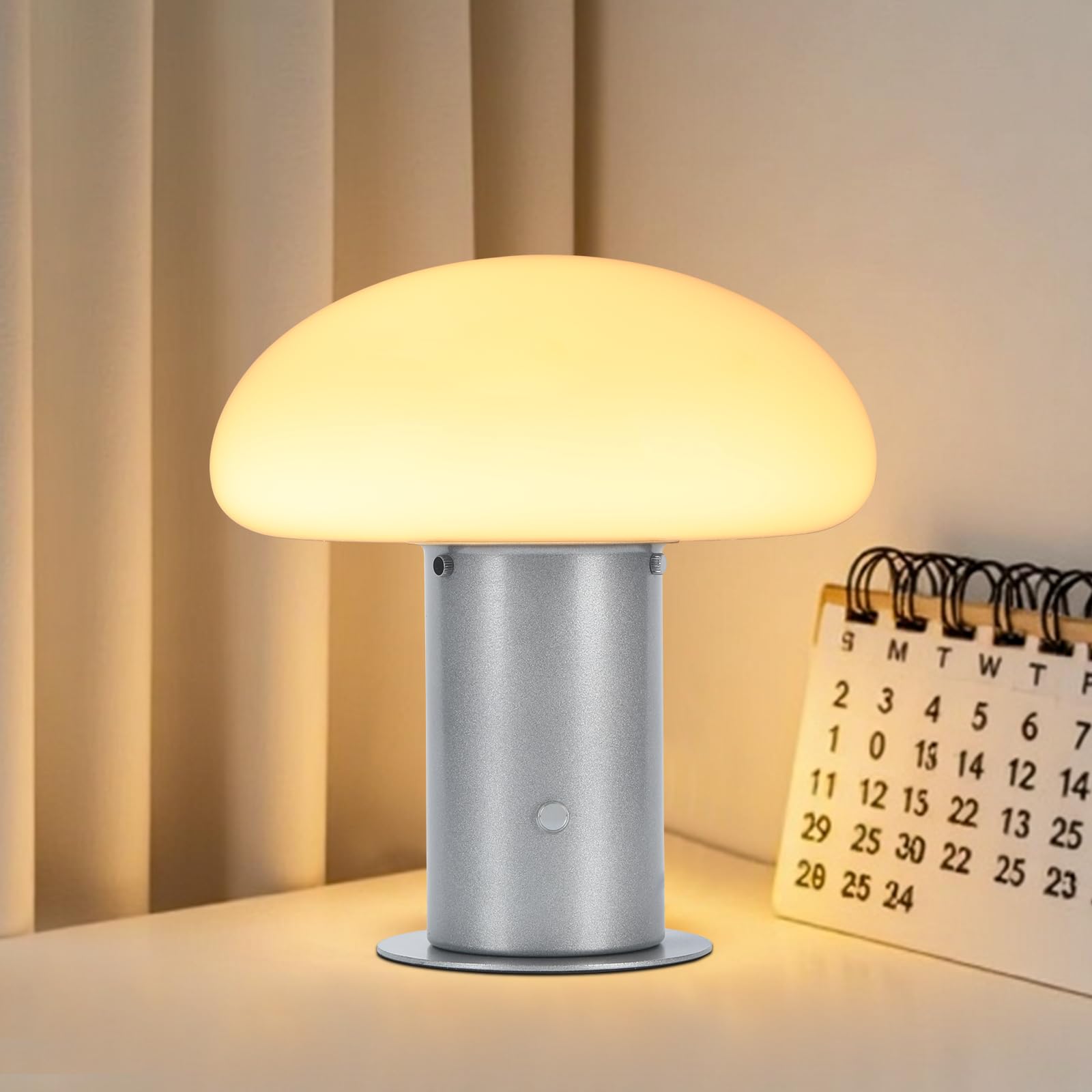 Dimmable Mid-Century Metal Nightstand Lamp