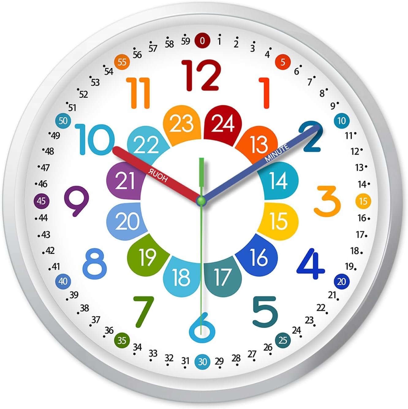 Battery Operated Black Wall Clock — 16" — 8 Inch-1pcs
