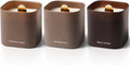 Scented Luxe Wood Soy Candle — Set of 3 — Canadian Cedar, Black Amber, and Sandalwood
